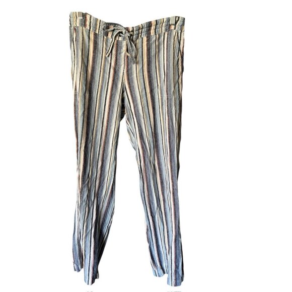 Per Se Women's Lose Fitting Blue & White Pants - Picture 1 of 6